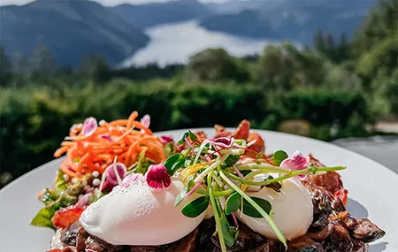 Breakfast with view of Finlayson Arm