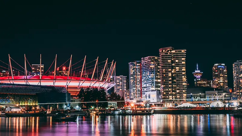 The FIFA 2026 Proximity Hack: Why the Malahat is Closer to the Action Than You Think 3 BC Place Stadium at night — official FIFA World Cup 2026 host venue in Vancouver, BC
